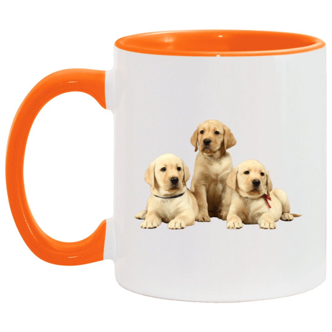 YELLOW LAB PUPS 1 AM11OZ 11 oz. Accent Mug