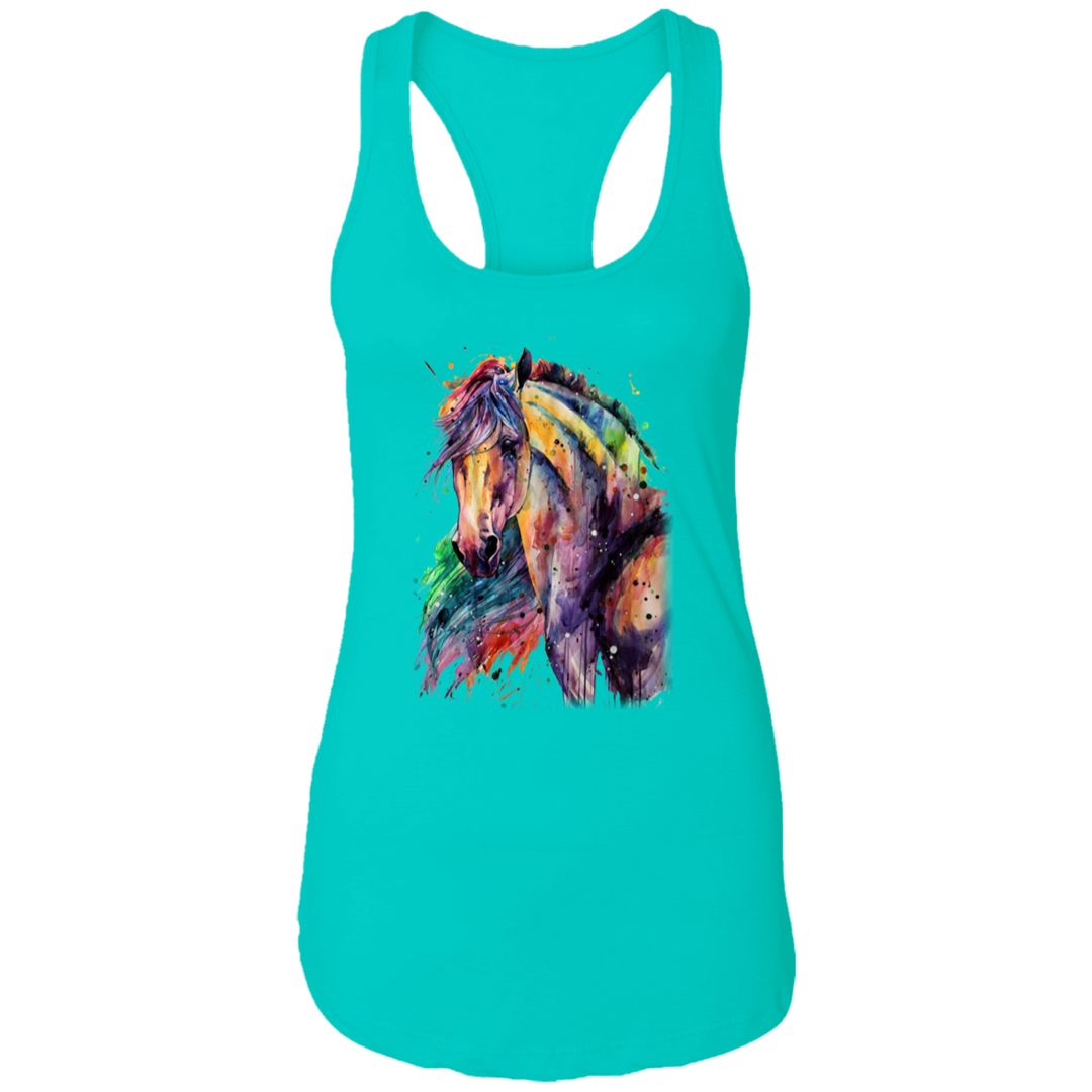 EQUINE ABSTRACT 1 4HORSE NL1533 Ladies Ideal Racerback Tank