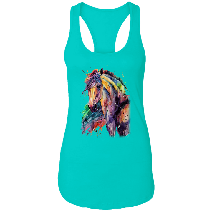 EQUINE ABSTRACT 1 4HORSE NL1533 Ladies Ideal Racerback Tank