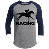 RACING (BLACK) 4HORSE YT200 Youth 3/4 Raglan Sleeve Shirt