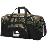 I RIDE AN AMERICAN SADDLEBRED (WHITE) BG99 Colorblock Sport Duffel