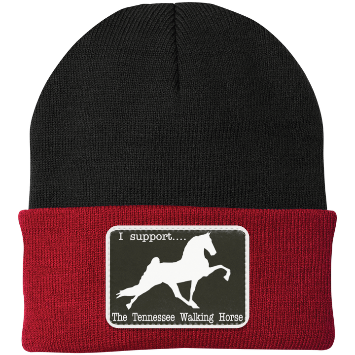 I SUPPORT THE TWH -RECTANGLE CP90 Knit Cap - Patch
