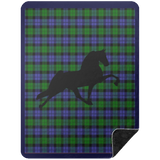 BLUE GREEN TARTAN TWH PERFORMANCE BSHL Premium Black Sherpa Blanket 60x80