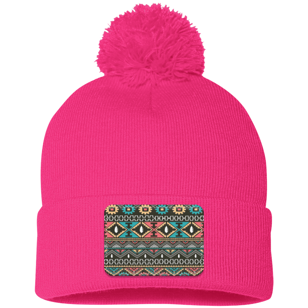 AZTEC 1 SP15 Pom Pom Knit Cap - Patch
