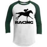 RACING (BLACK) 4HORSE YT200 Youth 3/4 Raglan Sleeve Shirt