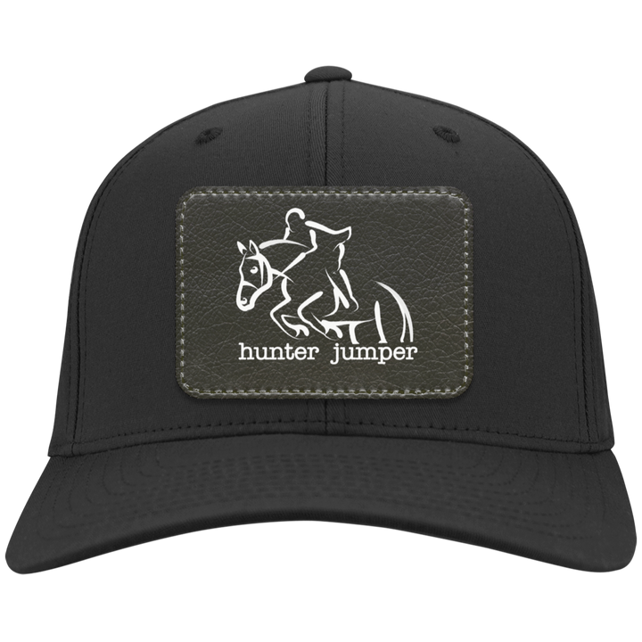 HUNTER JUMPER BLACK LEATHER CP80 Twill Cap - Patch