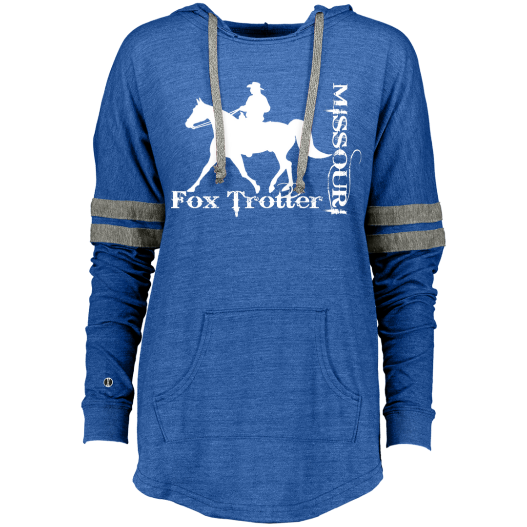 MISSOURI FOX TROTTER (white) 4HORSE 229390 Ladies Hooded Low Key Pullover