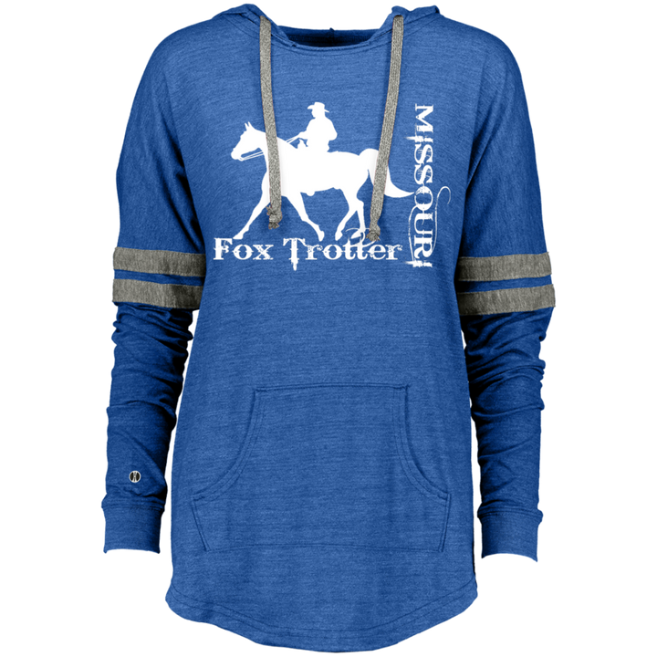 MISSOURI FOX TROTTER (white) 4HORSE 229390 Ladies Hooded Low Key Pullover