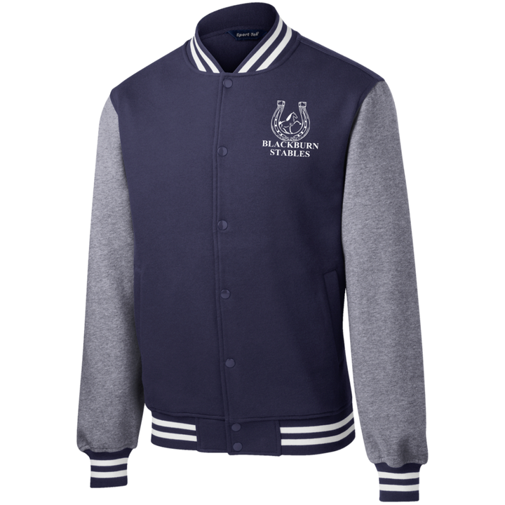 BLACKBURN STABLES (WHITE) ST270 Fleece Letterman Jacket