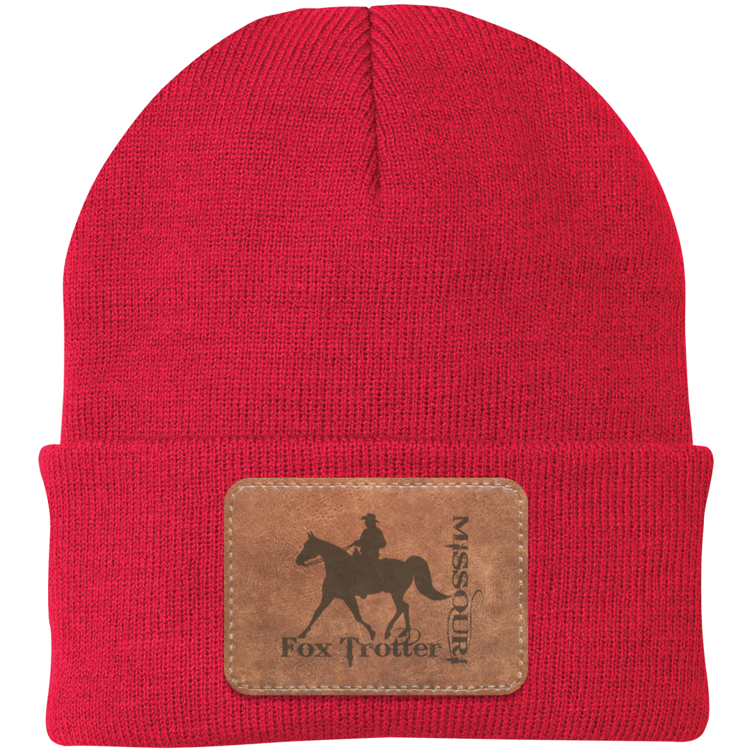 MISSOURI FOX TROTTER ON LEATHER CP90 Knit Cap - Patch