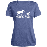 BORN TO WALK LST360 Ladies' Heather Scoop Neck Performance Tee