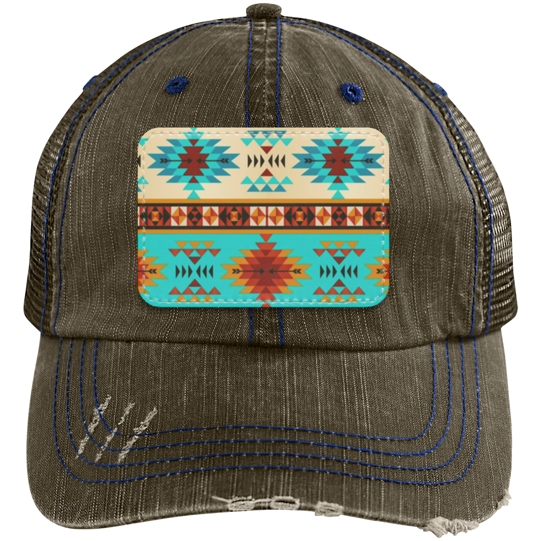 DUTTON RANCH 1 6990 Distressed Unstructured Trucker Cap - Patch