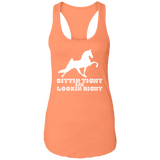 SITTIN TIGHT LOOKIN RIGHT TWH PERFORMANCE(WHITE) NL1533 Ladies Ideal Racerback Tank