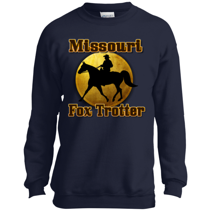 MISSOURI FOX TROTTER 1 PC90Y Youth Crewneck Sweatshirt