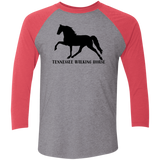 Tennessee Walker (black) 4HORSE NL6051 Tri-Blend 3/4 Sleeve Raglan T-Shirt