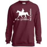 MISSOURI FOX TROTTER (white) 4HORSE PC90Y Youth Crewneck Sweatshirt