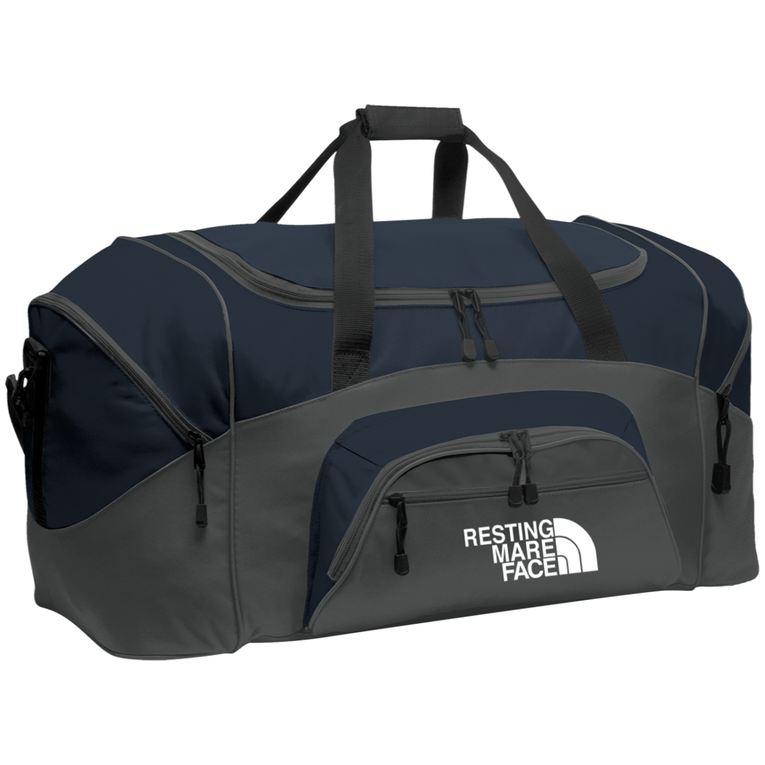 RESTING MARE FACE (white) BG99 Colorblock Sport Duffel