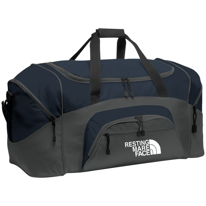 RESTING MARE FACE (white) BG99 Colorblock Sport Duffel