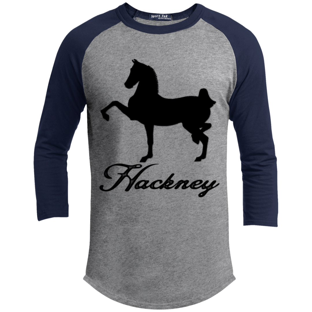 HACKNEY DESIGN 1 (black) 4HORSE YT200 Youth 3/4 Raglan Sleeve Shirt