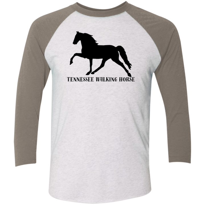 Tennessee Walker (black) 4HORSE NL6051 Tri-Blend 3/4 Sleeve Raglan T-Shirt