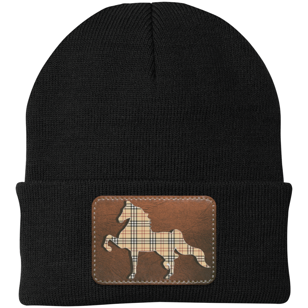 AMERICAN SADDLEBRED LEATHER PATCH (BURBURY) CP90 Knit Cap - Patch