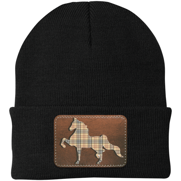 AMERICAN SADDLEBRED LEATHER PATCH (BURBURY) CP90 Knit Cap - Patch