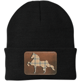 AMERICAN SADDLEBRED LEATHER PATCH (BURBURY) CP90 Knit Cap - Patch