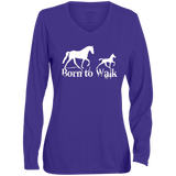 BORN TO WALK 1788 Ladies' Moisture-Wicking Long Sleeve V-Neck Tee