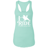 I RIDE A WALKING HORSE B (WHITE) NL1533 Ladies Ideal Racerback Tank