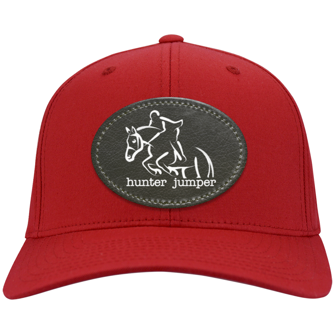 HUNTER JUMPER BLACK LEATHER CP80 Twill Cap - Patch