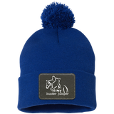 HUNTER JUMPER BLACK LEATHER SP15 Pom Pom Knit Cap - Patch
