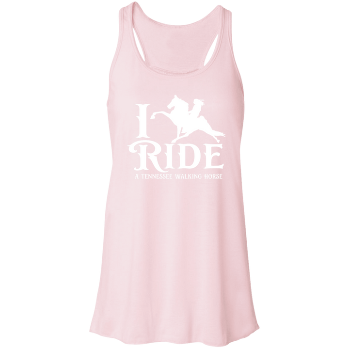 I RIDE A WALKING HORSE B (WHITE) B8800 Flowy Racerback Tank