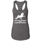 SITTIN TIGHT LOOKIN RIGHT TWH PERFORMANCE(WHITE) NL1533 Ladies Ideal Racerback Tank