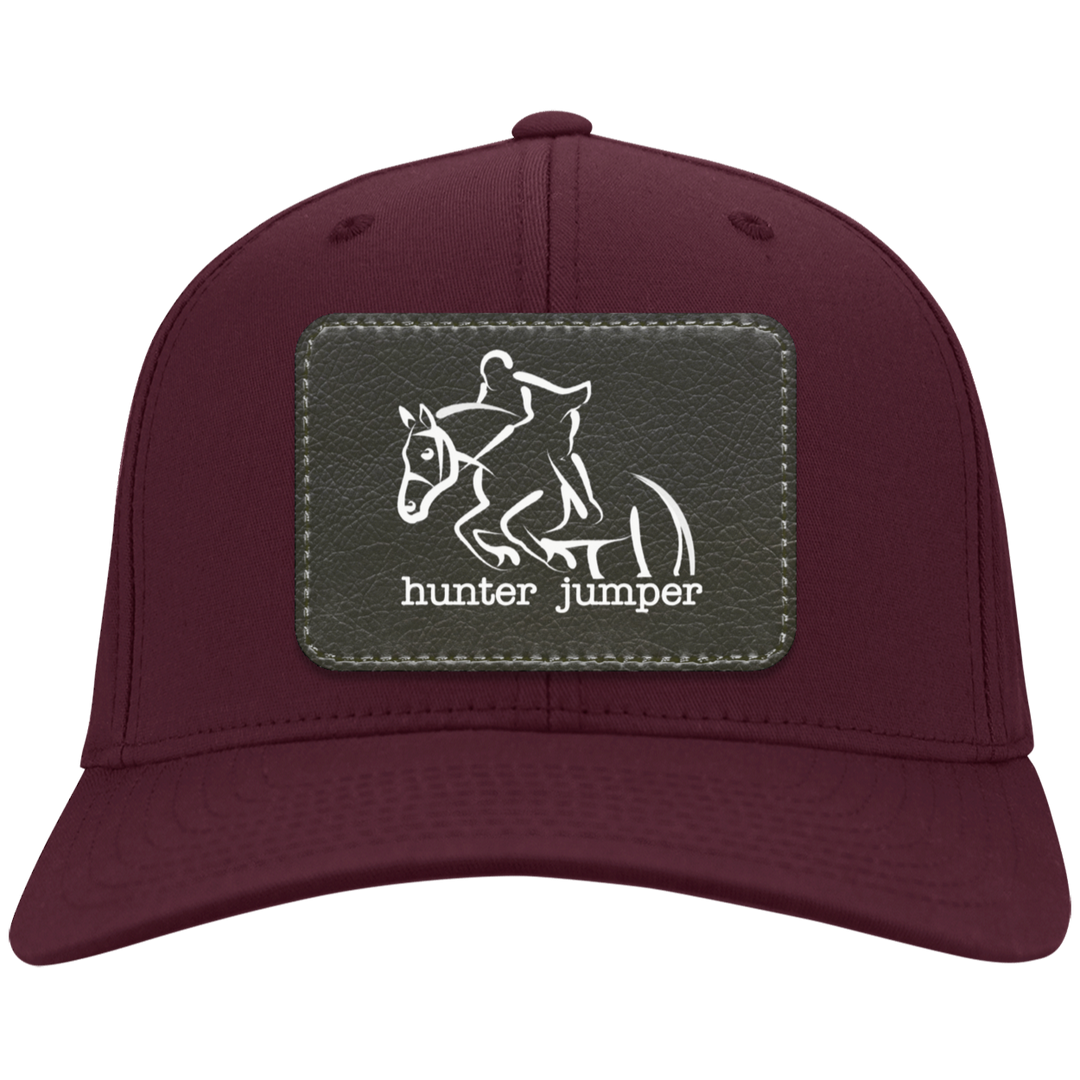 HUNTER JUMPER BLACK LEATHER CP80 Twill Cap - Patch