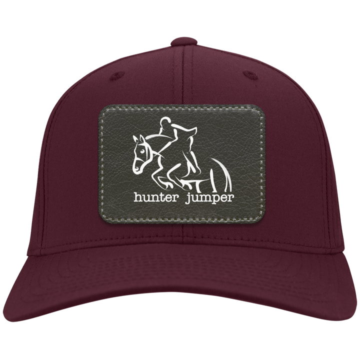 HUNTER JUMPER BLACK LEATHER CP80 Twill Cap - Patch