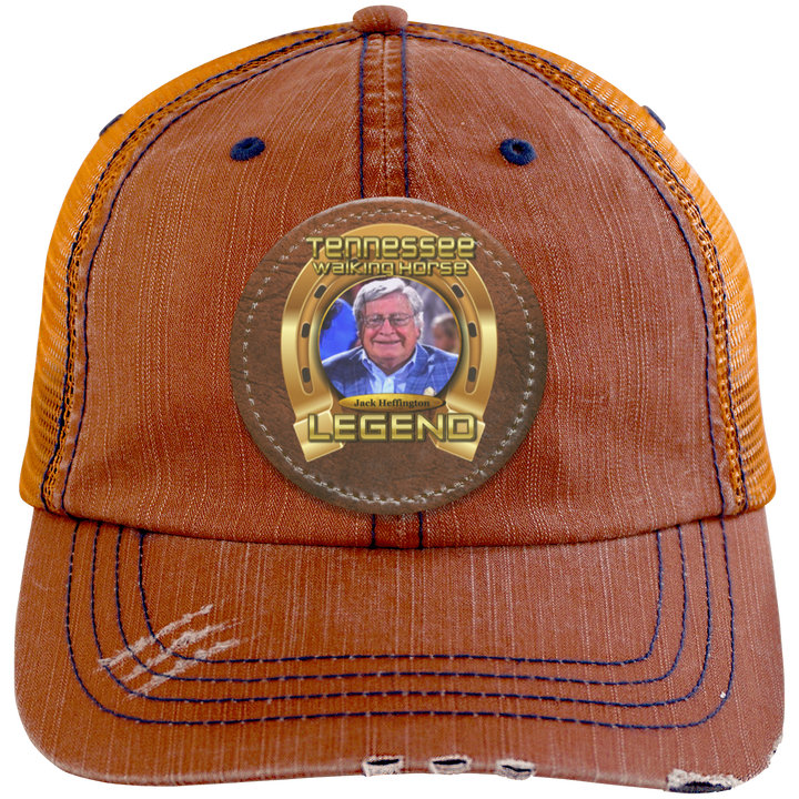 JACK HEFFINGTON (Legends Series) HAT 6990 Distressed Unstructured Trucker Cap - Patch