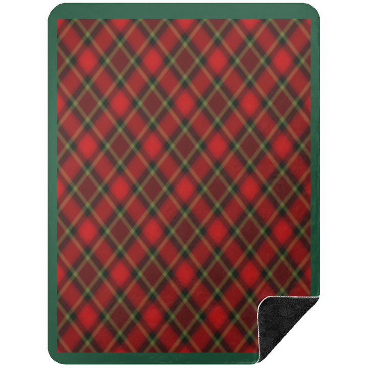 RED TARTAN BSHL Premium Black Sherpa Blanket 60x80