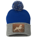 TENNESSEE WALKING HORSE PERFORMANCE LEATHER BURBURY SP15 Pom Pom Knit Cap - Patch