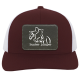 HUNTER JUMPER BLACK LEATHER 104C Trucker Snap Back - Patch