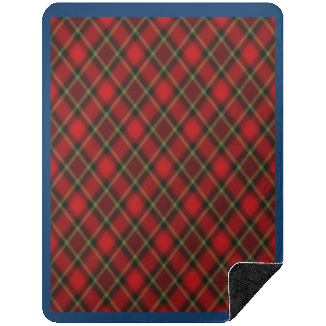 RED TARTAN BSHL Premium Black Sherpa Blanket 60x80