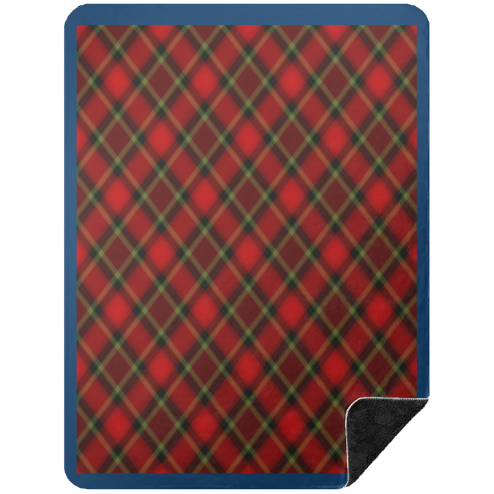 RED TARTAN BSHL Premium Black Sherpa Blanket 60x80