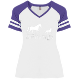 BORN TO WALK DM476 Ladies' Game V-Neck T-Shirt