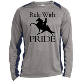 Ride With Pride ST361LS Long Sleeve Heather Colorblock Performance Tee