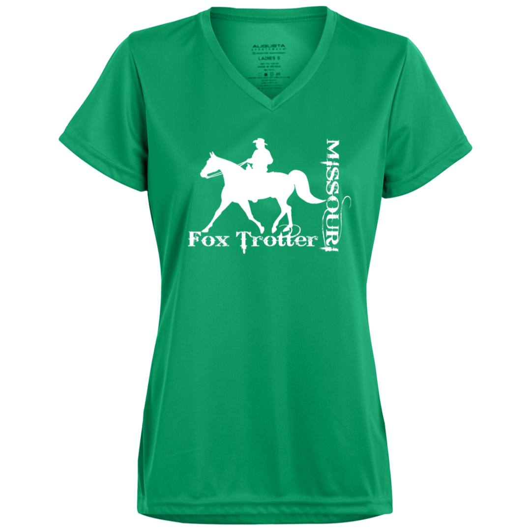 MISSOURI FOX TROTTER (white) 4HORSE 1790 Ladies’ Moisture-Wicking V-Neck Tee