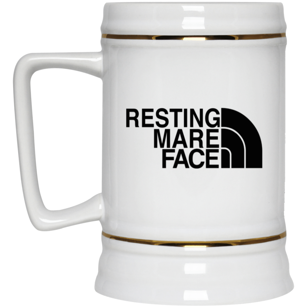 RESTING MARE FACE(black) 22217 Beer Stein 22oz.