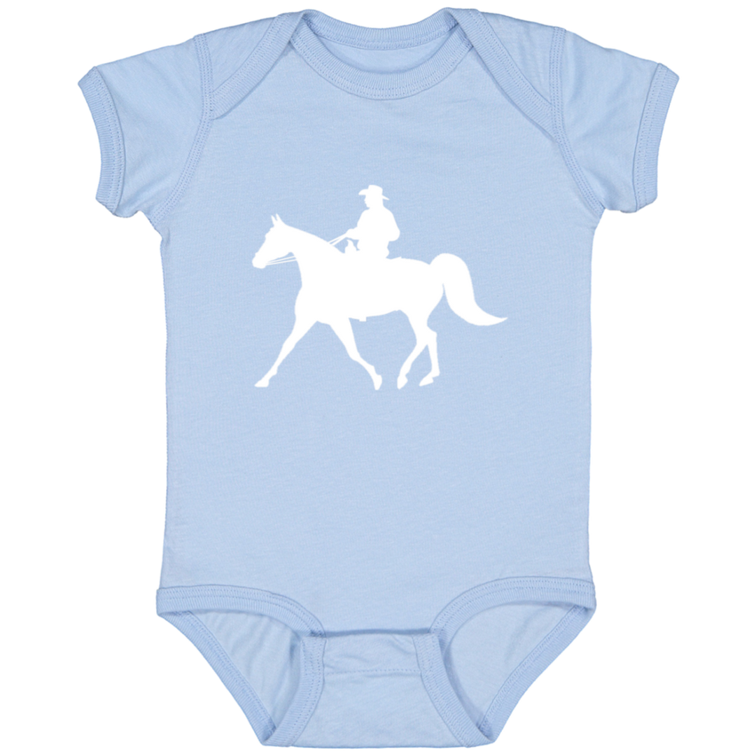 Missouri Fox Trotter WITH MALE RIDER WHITE 4424 Infant Fine Jersey Bodysuit