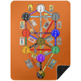 KABBAHLAH TREE OF LIFE DESIGN 2 4HORSE BSHL Premium Black Sherpa Blanket 60x80