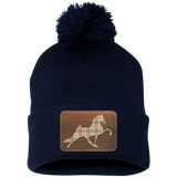 TENNESSEE WALKING HORSE PERFORMANCE LEATHER BURBURY SP15 Pom Pom Knit Cap - Patch