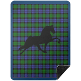 BLUE GREEN TARTAN TWH PERFORMANCE BSHL Premium Black Sherpa Blanket 60x80