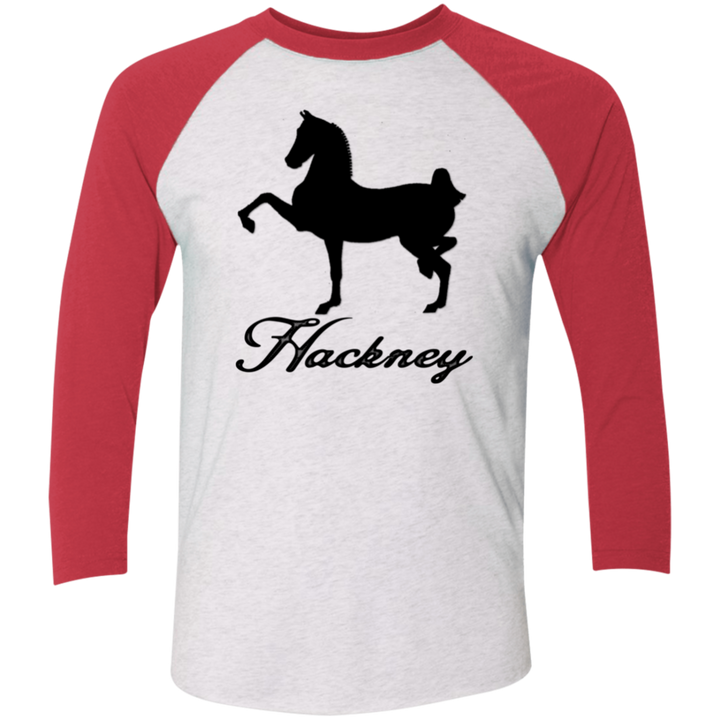 HACKNEY DESIGN 1 (black) 4HORSE NL6051 Tri-Blend 3/4 Sleeve Raglan T-Shirt